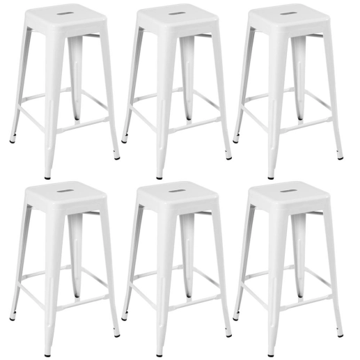 Kit 6 Banquetas alta para bancada Iron Tolix 76 cm – Branco Produto Kit 6 Banquetas alta para bancada Iron Tolix 76 cm – Branco