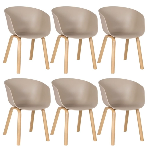 Produto Kit - 6 cadeiras Cassia - Nude