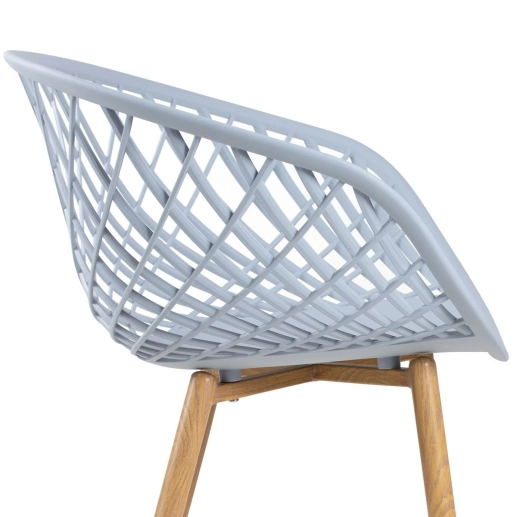Produto Kit 6 Cadeiras de jantar Clarice Nest com design moderno e anatômico - Cinza