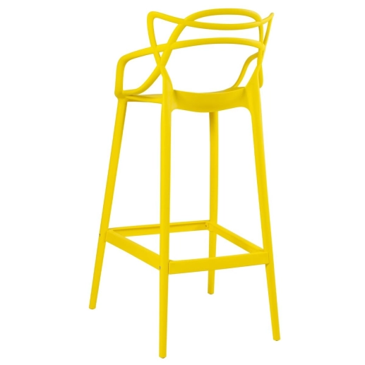 Kit 6 Cadeiras + 3 Banquetas Altas Masters Allegra - Amarelo Produto Kit 6 Cadeiras + 3 Banquetas Altas Masters Allegra - Amarelo
