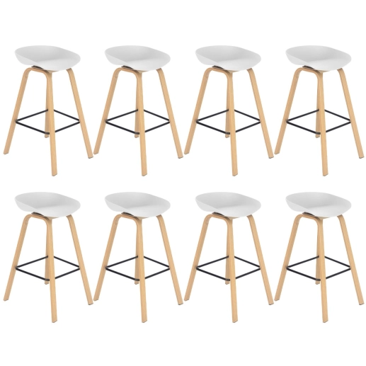 Produto Kit 8 banquetas altas bancada cozinha Cassia BD 76 cm - Branco