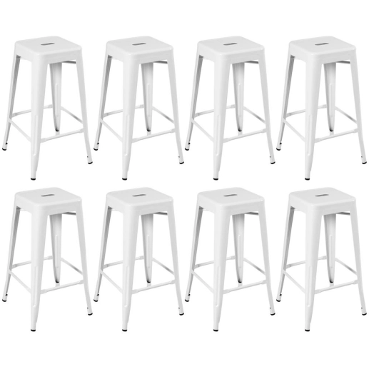 Produto Kit 8 Banquetas alta para bancada Iron Tolix 76 cm – Branco