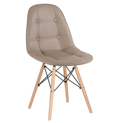 Produto Kit 8 Cadeiras de jantar Charles Eames Eiffel Botonê Estofada - Nude