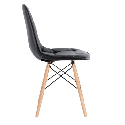 Kit 8 Cadeiras de jantar Charles Eames Eiffel Botonê Estofada - Preto Produto Kit 8 Cadeiras de jantar Charles Eames Eiffel Botonê Estofada - Preto