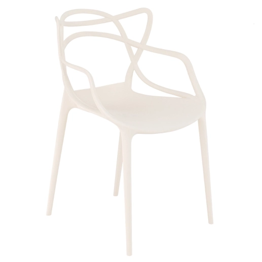 Kit 8 Cadeiras de jantar Master Allegra Design Moderno em Polipropileno - Creme Produto Kit 8 Cadeiras de jantar Master Allegra Design Moderno em Polipropileno - Creme
