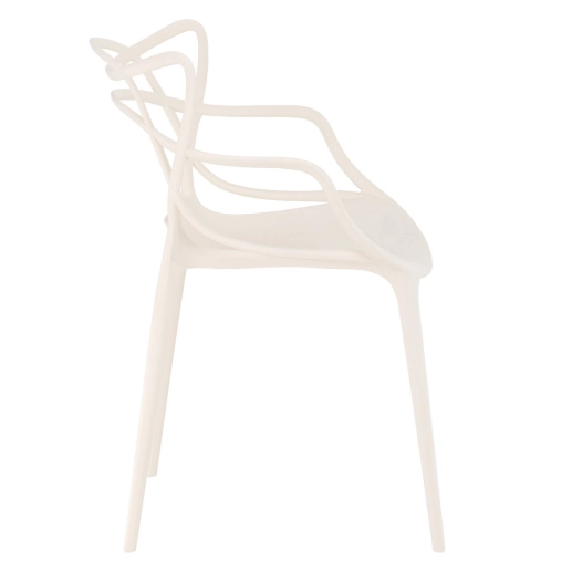 Kit 8 Cadeiras de jantar Master Allegra Design Moderno em Polipropileno - Creme Produto Kit 8 Cadeiras de jantar Master Allegra Design Moderno em Polipropileno - Creme