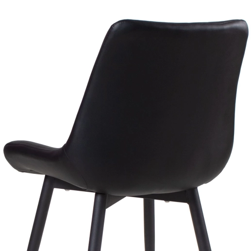 Produto Kit 8 Cadeiras estofada Chicago com design industrial – Preto