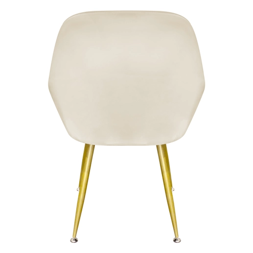 Produto Kit 8 Cadeiras Poltrona Lines com pés dourados Suede para sala de jantar – Creme