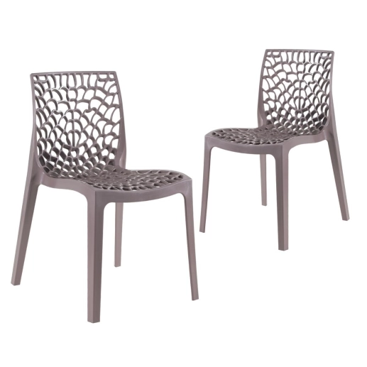 Produto Kit 2 Cadeiras de jantar Gruvyer com design contemporâneo e anatômico - Fendi