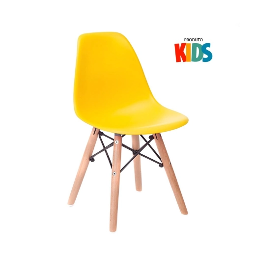 Produto Mesa Eames Junior branco + 2 cadeiras Eames Junior - Amarelo