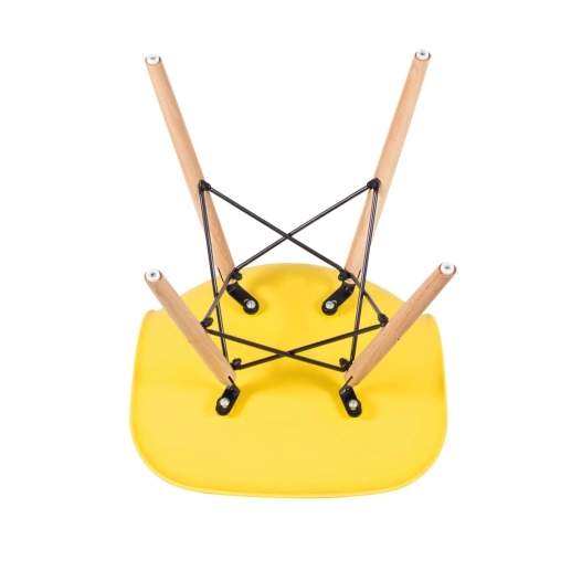Mesa de jantar retangular Eames 60 x 120 cm preto + 2 cadeiras Eiffel Dsw Amarelo Produto Mesa de jantar retangular Eames 60 x 120 cm preto + 2 cadeiras Eiffel Dsw Amarelo