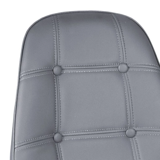 Kit - Mesa de vidro Eames 100 cm + 4 cadeiras Eames Botonê Cinza escuro Produto Kit - Mesa de vidro Eames 100 cm + 4 cadeiras Eames Botonê Cinza escuro