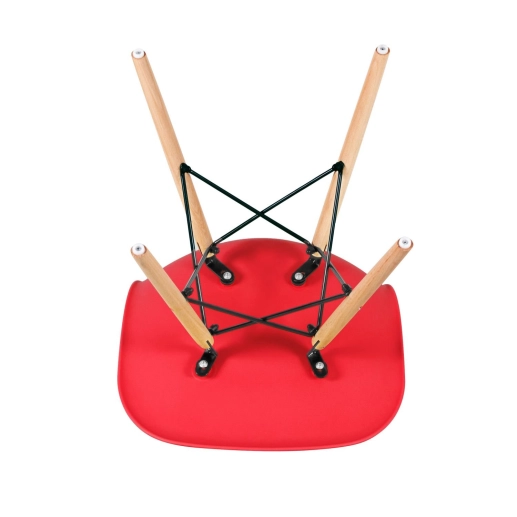 Produto Mesa de vidro Eames 100 cm + 5 cadeiras Eiffel DSW vermelho