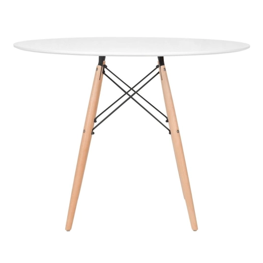 Produto Mesa redonda Eames 100 cm branco + 4 cadeiras Eiffel DSW - Rosa Claro