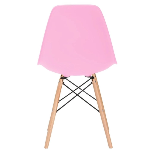 Produto Mesa redonda Eames 100 cm branco + 4 cadeiras Eiffel DSW - Rosa Claro
