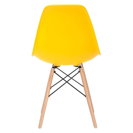 Produto Mesa redonda Eames 100 cm preto + 4 cadeiras Eiffel DSW - Amarelo
