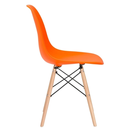 Produto Mesa redonda Eames 100 cm preto + 4 cadeiras Eiffel DSW - Laranja