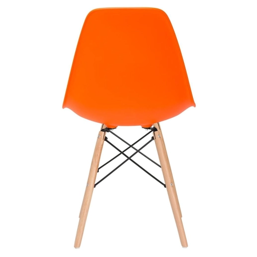 Produto Mesa redonda Eames 100 cm preto + 4 cadeiras Eiffel DSW - Laranja