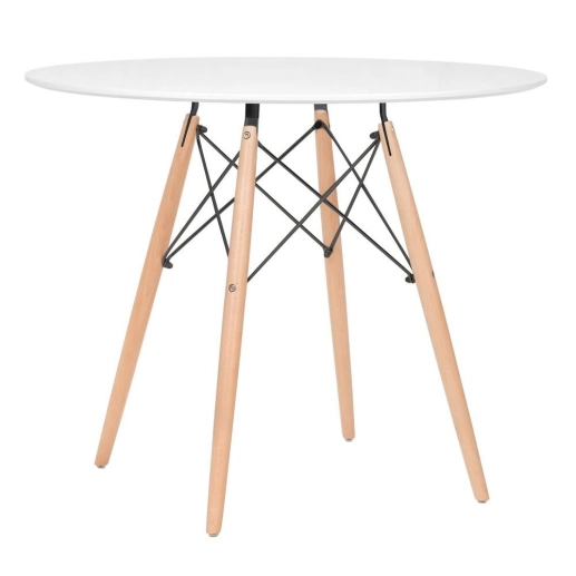 Produto Kit - Mesa Eames 90 cm branco + 4 cadeiras Eames Eiffel Dsw laranja