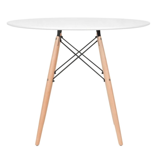 Produto Kit - Mesa Eames 90 cm branco + 4 cadeiras Eames Eiffel Dsw laranja