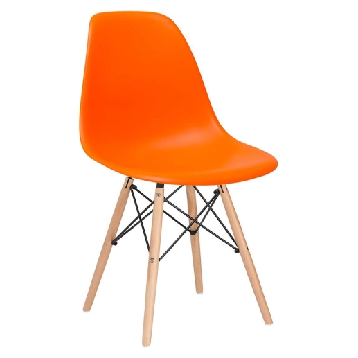Produto Kit - Mesa Eames 90 cm branco + 4 cadeiras Eames Eiffel Dsw laranja