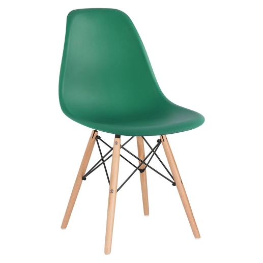 Mesa redonda Eames 90 cm + 4 cadeiras Eiffel DSW - Verde Escuro Produto Mesa redonda Eames 90 cm + 4 cadeiras Eiffel DSW - Verde Escuro