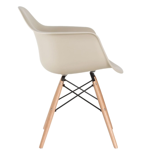 Produto Mesa Redonda de Vidro Eames 90 cm + 4 Cadeiras Eames Eiffel DAW - Nude