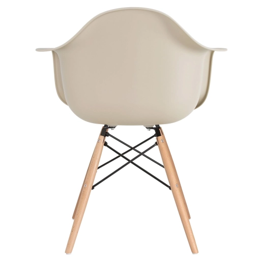 Produto Mesa Redonda de Vidro Eames 90 cm + 4 Cadeiras Eames Eiffel DAW - Nude
