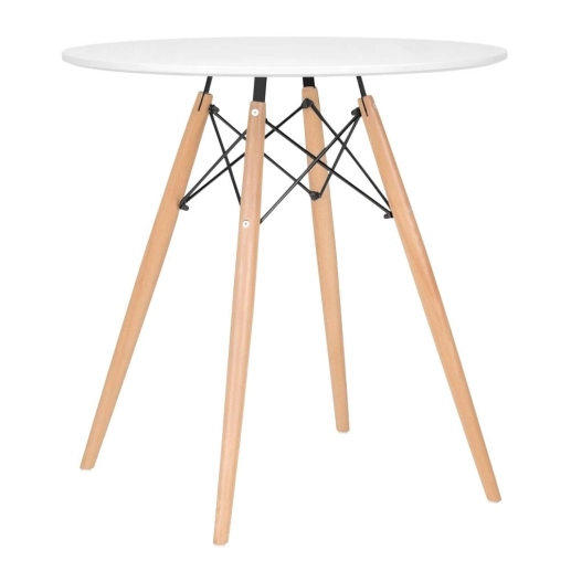 Kit - Mesa redonda Eames 70 cm branco + 4 cadeiras Eiffel Dsw Cinza claro Produto Kit - Mesa redonda Eames 70 cm branco + 4 cadeiras Eiffel Dsw Cinza claro