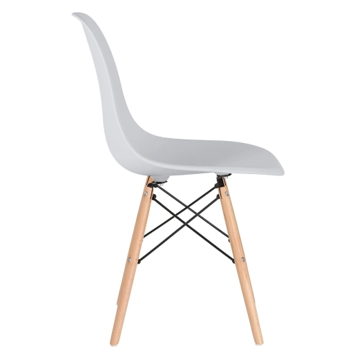 Kit - Mesa redonda Eames 70 cm branco + 4 cadeiras Eiffel Dsw Cinza claro Produto Kit - Mesa redonda Eames 70 cm branco + 4 cadeiras Eiffel Dsw Cinza claro