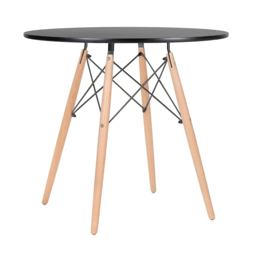 Mesa redonda Eames 80 cm preto + 3 cadeiras Eiffel Dsw Preto Produto Mesa redonda Eames 80 cm preto + 3 cadeiras Eiffel Dsw Preto