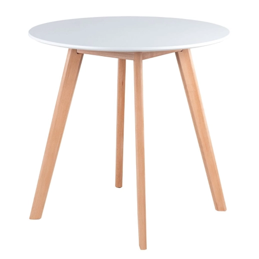 Produto Mesa redonda Leda 70 cm branco + 4 cadeiras estofadas Leda Branco
