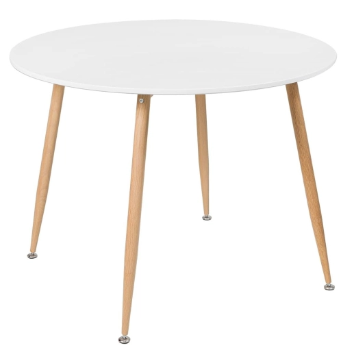 Mesa de jantar redonda 100 cm branco + 4 cadeiras Clarice Nest Azul petróleo Produto Mesa de jantar redonda 100 cm branco + 4 cadeiras Clarice Nest Azul petróleo