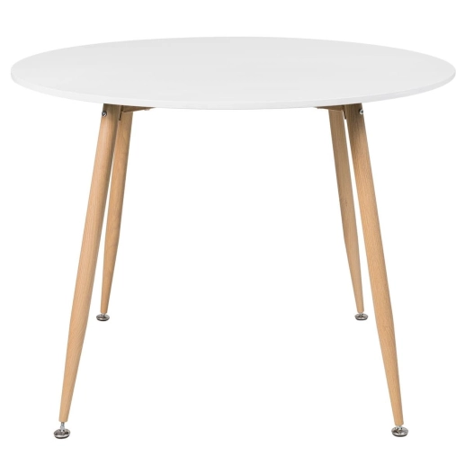 Mesa de jantar redonda 100 cm branco + 4 cadeiras Clarice Nest Azul petróleo Produto Mesa de jantar redonda 100 cm branco + 4 cadeiras Clarice Nest Azul petróleo