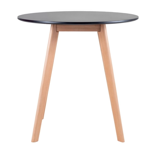 Produto Mesa redonda Leda 70 cm preto + 2 cadeiras estofadas Leda Amarelo