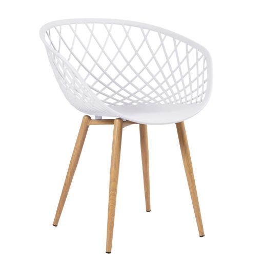 Produto Mesa de jantar redonda 80 cm preto + 3 cadeiras Clarice Nest Branco