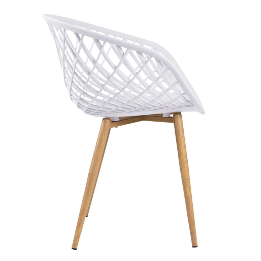Produto Mesa de jantar redonda 80 cm preto + 3 cadeiras Clarice Nest Branco
