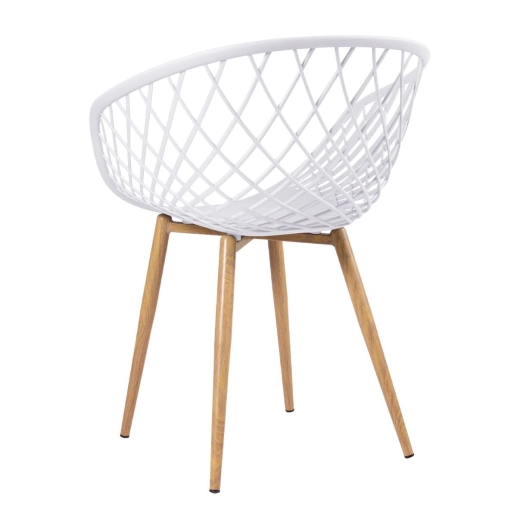 Produto Mesa de jantar redonda 80 cm preto + 3 cadeiras Clarice Nest Branco
