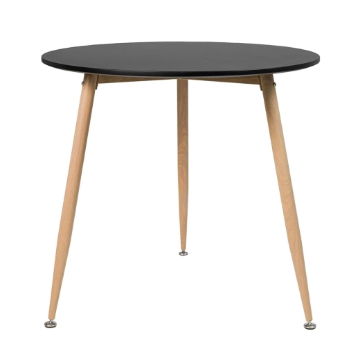 Produto Mesa de jantar redonda 80 cm preto + 3 cadeiras Clarice Nest Branco