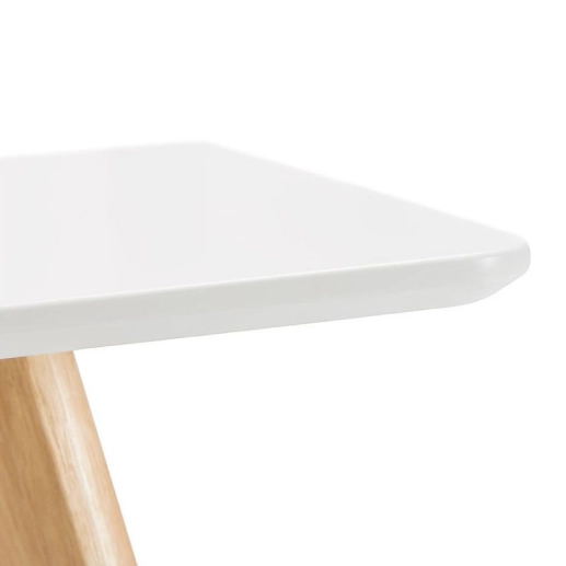 Produto Mesa de jantar retangular 80 x 120 cm preto + 4 cadeiras estofadas Leda - branco