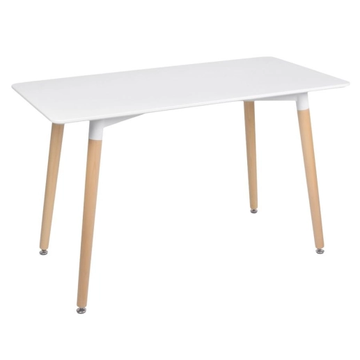 Produto Mesa de jantar retangular Eames 60 x 120 cm branco + 4 cadeiras Eiffel DSW Branco