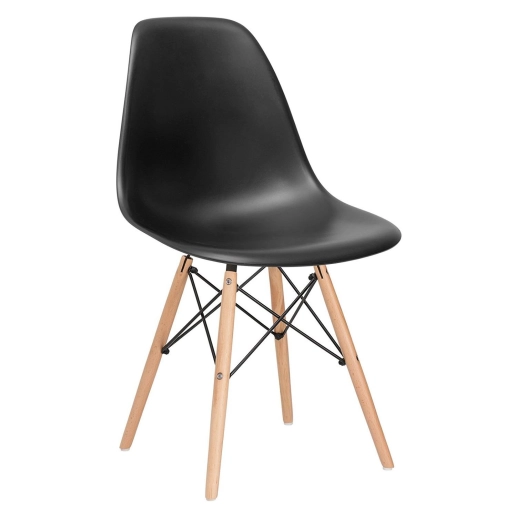 Produto Mesa de jantar retangular Eames 60 x 120 cm branco + 4 cadeiras Eiffel DSW Preto