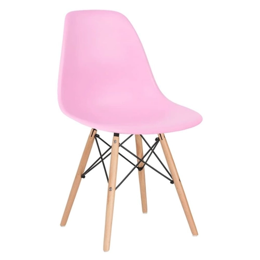 Produto Mesa de jantar retangular Eames 60 x 120 cm preto + 2 cadeiras Eiffel DSW Rosa claro