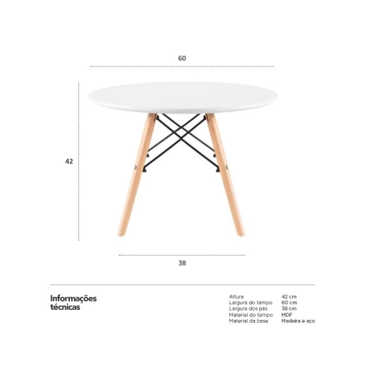 Mesa Eames Junior Kit Branco Produto Mesa Eames Junior Kit Branco