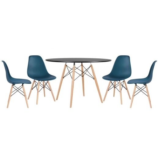 Produto Mesa redonda Eames 120 cm + 4 cadeiras Eiffel DSW