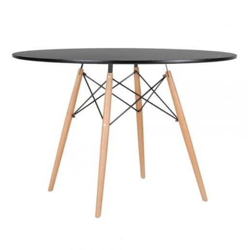 Produto Mesa redonda Eames 120 cm + 5 cadeiras Eames DSW - Preto