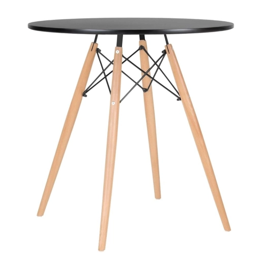 Produto Mesa redonda Eames 70 cm preto + 4 cadeiras Eiffel DSW Roxo