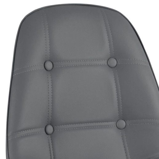 Produto Mesa redonda Eames 80 cm preto + 4 cadeiras estofadas Eiffel Botonê Cinza escuro