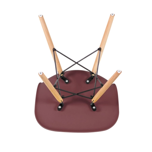 Mesa redonda Eames com tampo de vidro 80 cm + 4 cadeiras Eiffel DSW - Marrom Produto Mesa redonda Eames com tampo de vidro 80 cm + 4 cadeiras Eiffel DSW - Marrom