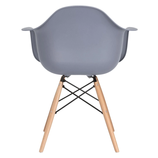 Mesa redonda Eames com tampo de vidro 90 cm + 2 cadeiras Eiffel DAW - Cinza escuro Produto Mesa redonda Eames com tampo de vidro 90 cm + 2 cadeiras Eiffel DAW - Cinza escuro